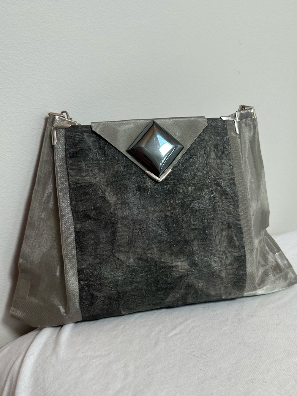 Bo’s Art Studio Los Angeles grey evening bag
